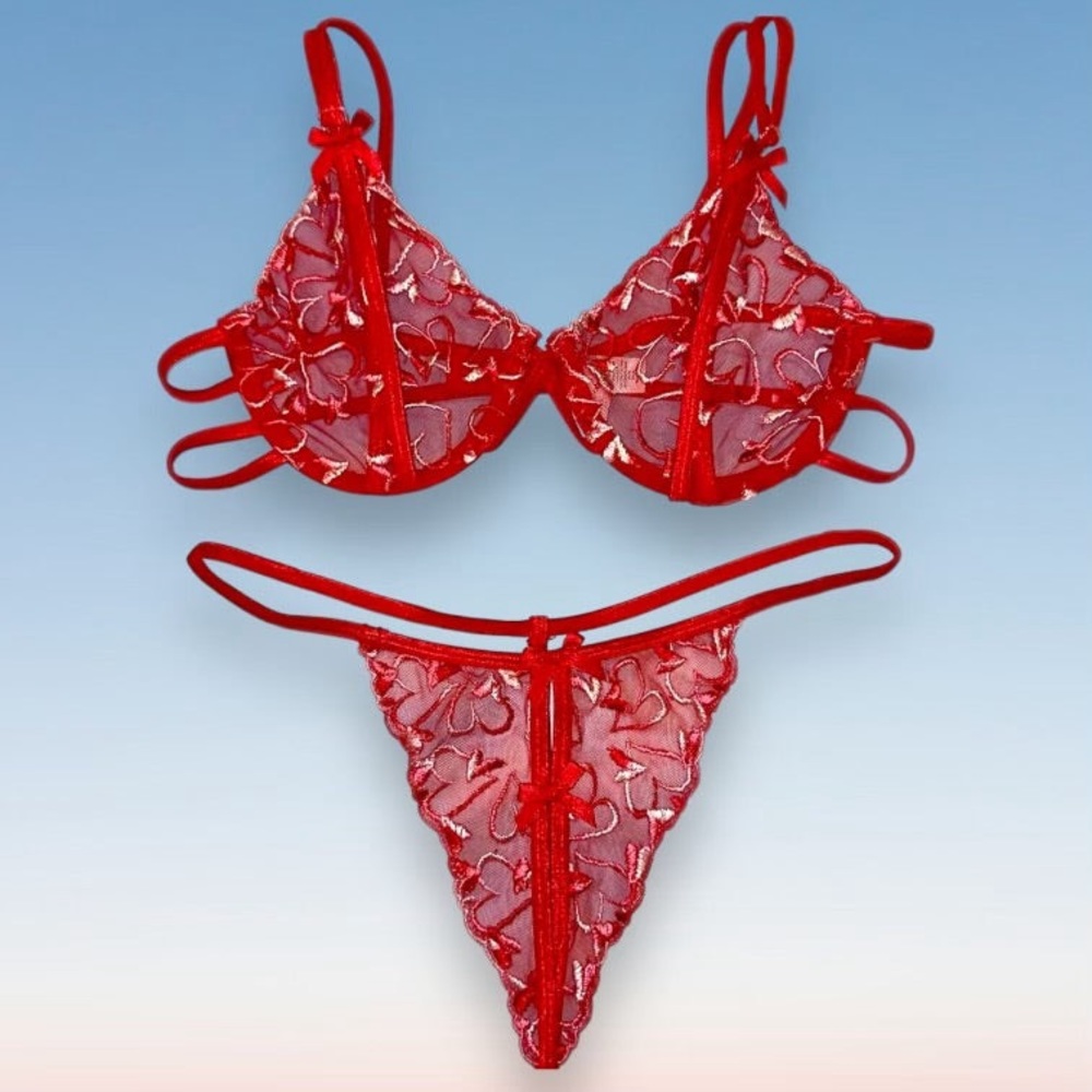 Y2K Sexy Lingerie Set - Peekaboo Bra and Panty Sexy Shirley Of Holly